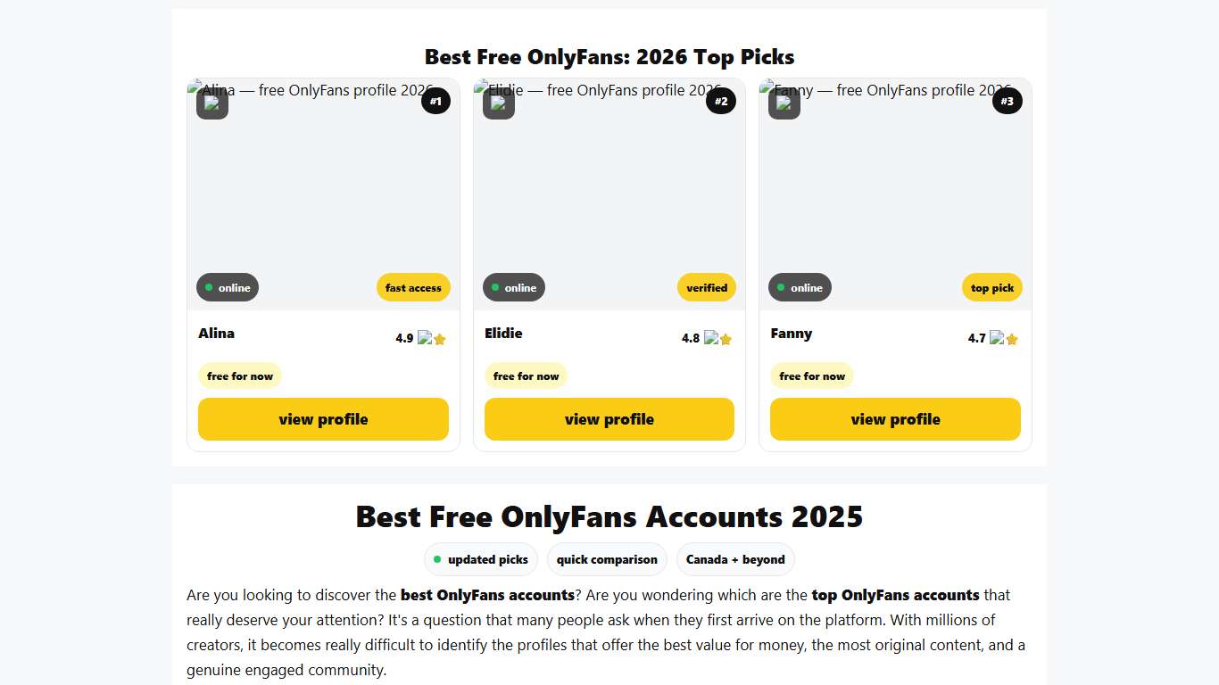 Best Free Onlyfans 2026